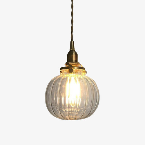 Suspension boule ovale en verre fumé coloré Brass - vue 6 sur 10