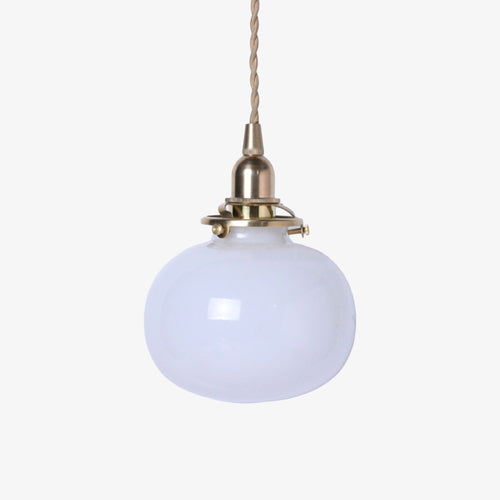 Suspension boule ovale en verre fumé coloré Brass - vue 9 sur 10