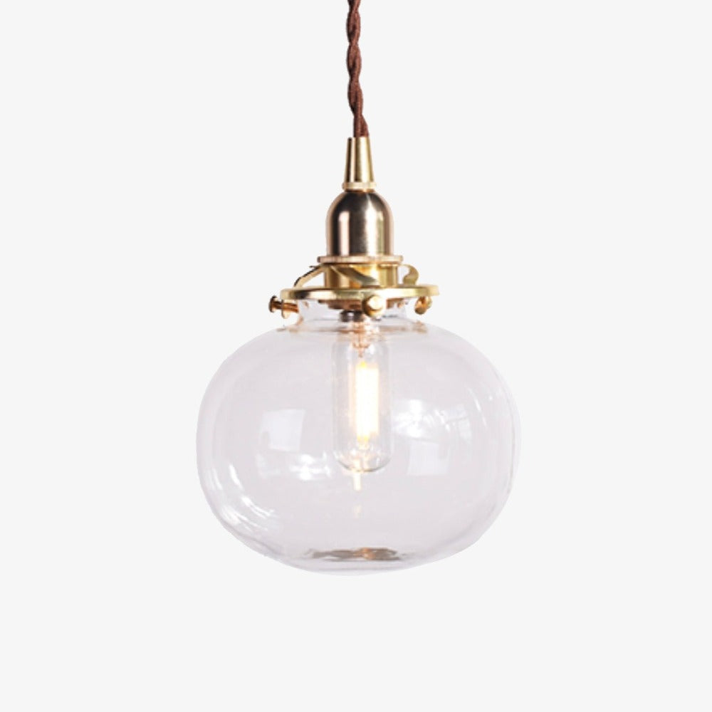 Suspension boule ovale en verre fumé coloré Brass - vue 9 sur 10
