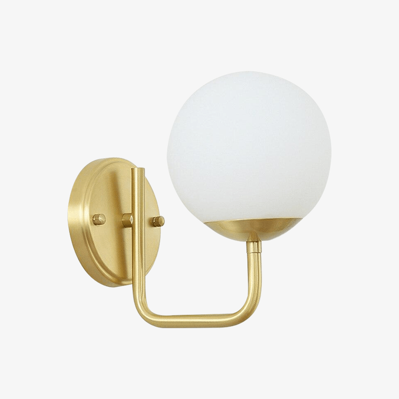 Applique murale design à LED dorée avec boule en verre Luxury