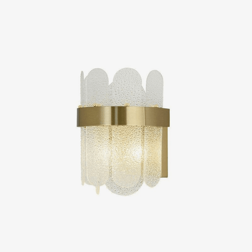 Applique murale design à LED en métal doré et verre coloré - vue 2 sur 6