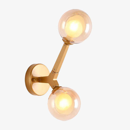 Applique murale design doré avec boule en verre Sconce - vue 2 sur 7