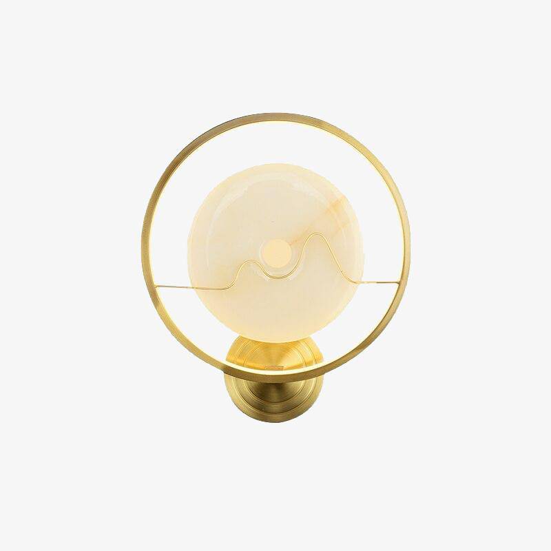 Applique murale design LED en marbre avec cercle doré Luxury