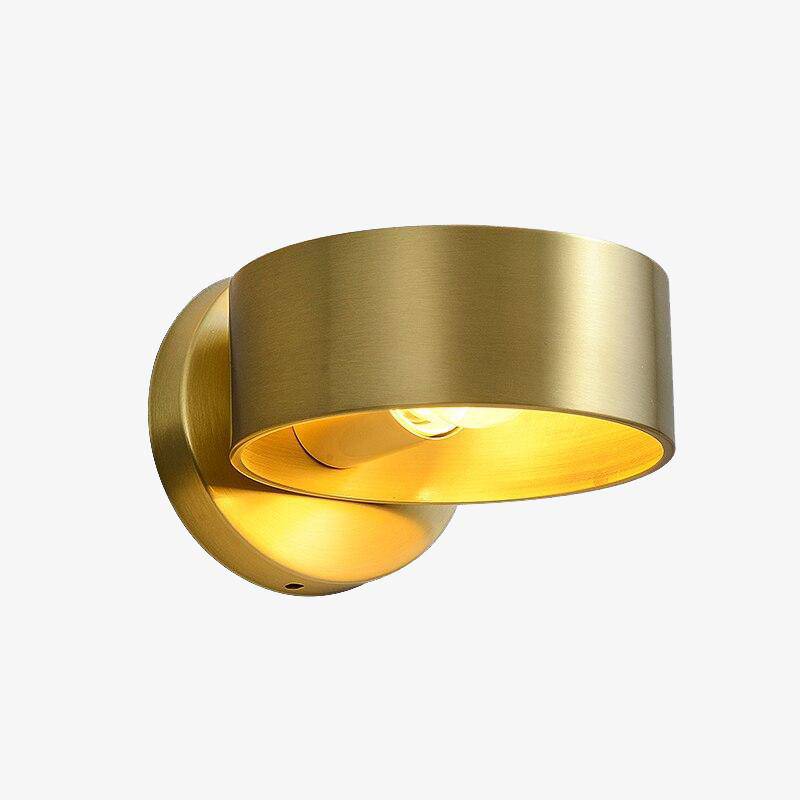 Applique murale dorée LED avec abat-jour arrondie en métal Luxury - vue 1 sur 4