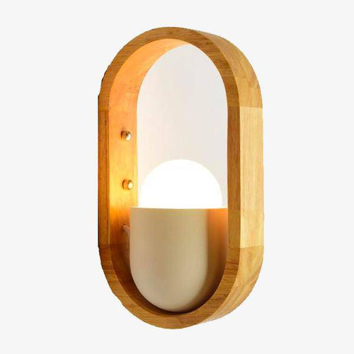 Applique murale en bois arrondi avec lampe intérieur Studio - vue 2 sur 6
