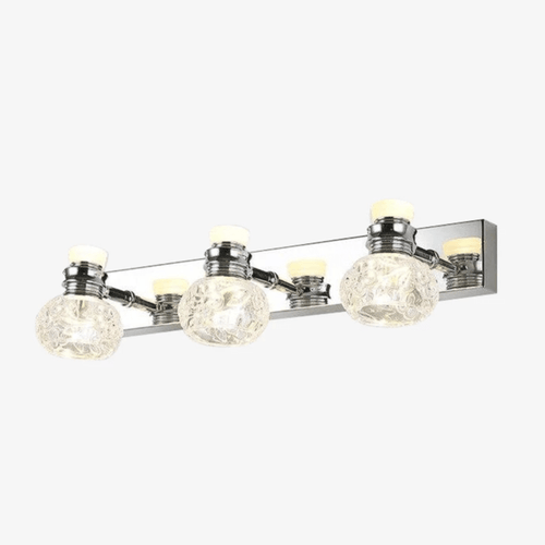 Applique murale LED chromée avec plusieurs lampes en cristal - vue 2 sur 9