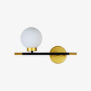 Applique murale LED design avec barres en métal boules en verre
