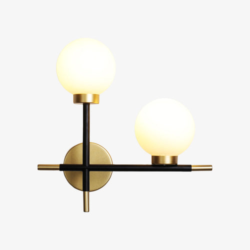 Applique murale LED design avec barres en métal boules en verre - vue 2 sur 8