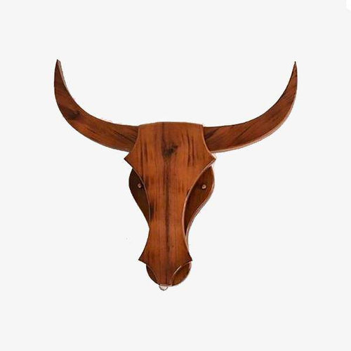 Applique murale LED en bois retro en forme de tête de cerf - vue 2 sur 8