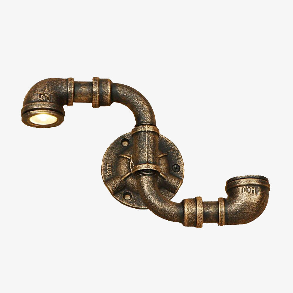 Applique murale retro LED style tuyau métallique Tino