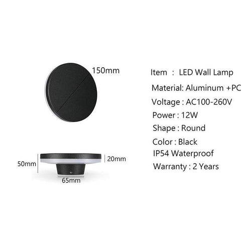 Applique murale LED ronde avec lumière arrière waterproof - vue 6 sur 6
