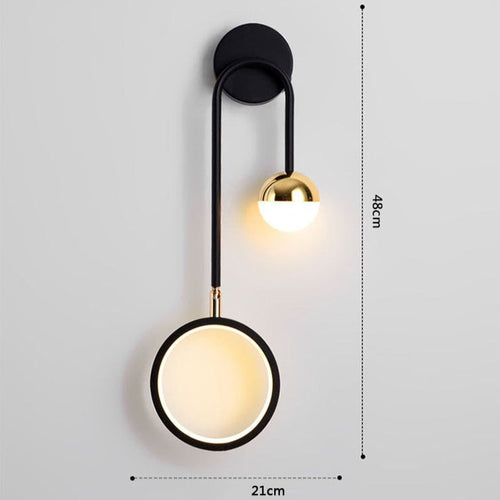 Applique murale design géométrique avec boule suspendue Oryna - vue 7 sur 9