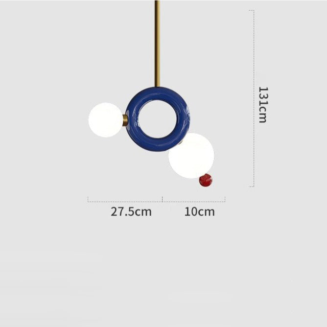 Suspension moderne en métal et boules colorés Ginna - vue 8 sur 10