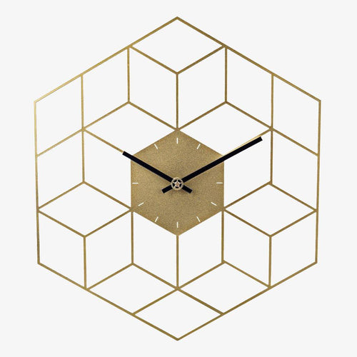 Horloge murale hexagonale en métal 40cm Cube - vue 2 sur 7