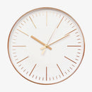 Horloge murale ronde design simple rose gold ou argentée 30cm Round