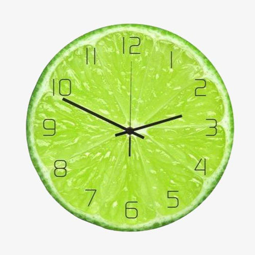 Horloge murale ronde style Citron vert Coktail - vue 2 sur 2
