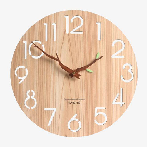Horloge murale scandinave en bois 30cm avec aiguilles branches d'arbres Trunck - vue 2 sur 7