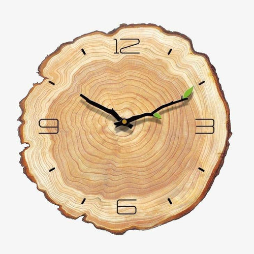 Horloge style tronc d'arbre en bois 30cm Sily - vue 2 sur 6