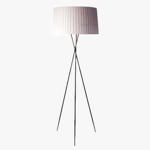 Lampadaire avec pieds croisés et abat jour en tissu blanc Nordic - vue 2 sur 2