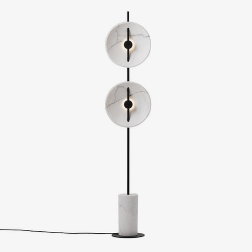 Lampadaire design à LED avec ronds et base en marbre Tripot - vue 2 sur 7