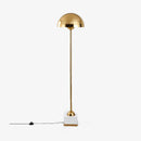 Lampadaire design à LED en métal doré avec abat-jour sphérique