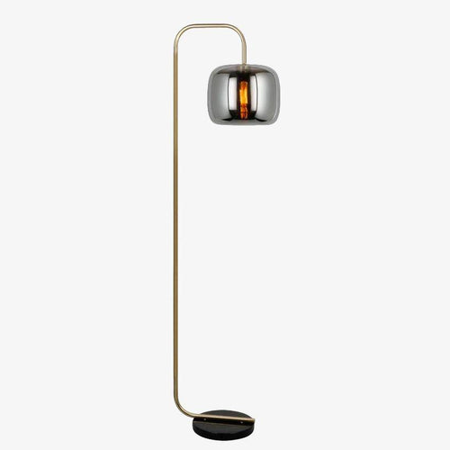 Lampadaire design avec boule en verre fumé Stone - vue 2 sur 5