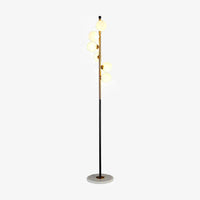 Lampadaire design moderne LED doré à boule en verre