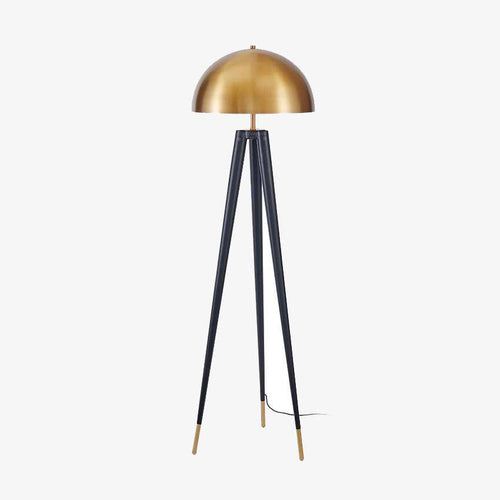 Lampadaire design triple pied et abat-jour sphérique en métal doré Luxe - vue 2 sur 8
