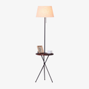 Lampadaire LED avec table avec abat-jour en tissu Coffee