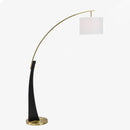 Lampadaire LED design doré arrondi et abat-jour Foyer