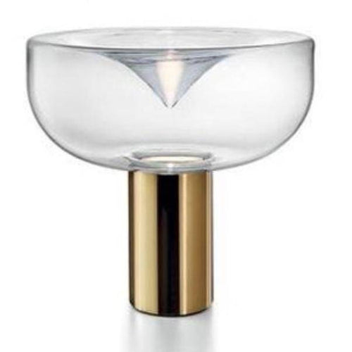 Lampe à poser design doré et bulle en verre - vue 2 sur 2