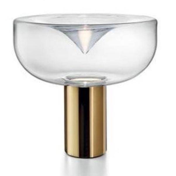 Lampe à poser design doré et bulle en verre - vue 2 sur 2