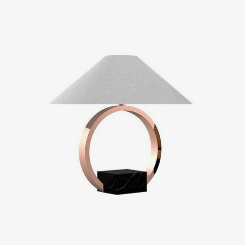 Lampe à poser design LED avec cercle en métal et abat-jour en verre Luxury - vue 2 sur 5