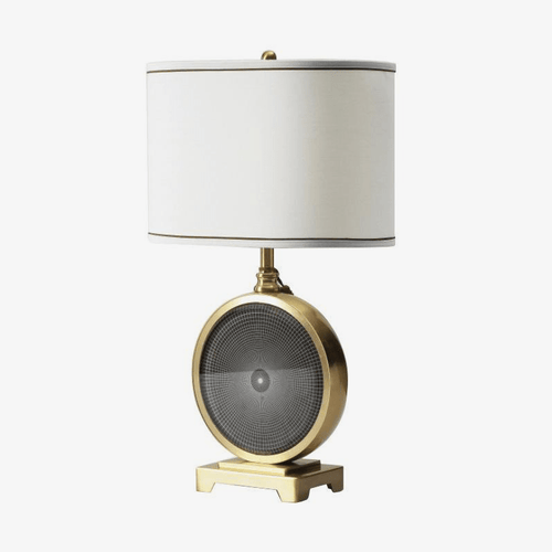 Lampe à poser design LED dorée avec abat-jour Monma - vue 2 sur 4