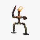 Lampe à poser industrielle LED figure robotique métallique Nile