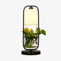 Lampe à poser LED avec abat-jour et plante