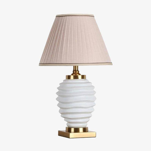Lampe à poser LED en céramique à vagues Dohia - vue 2 sur 5