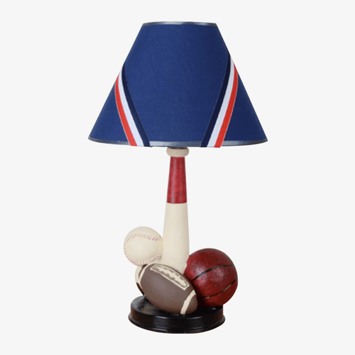 Lampe de chevet enfant avec ballons sportifs et abat-jour - vue 2 sur 6