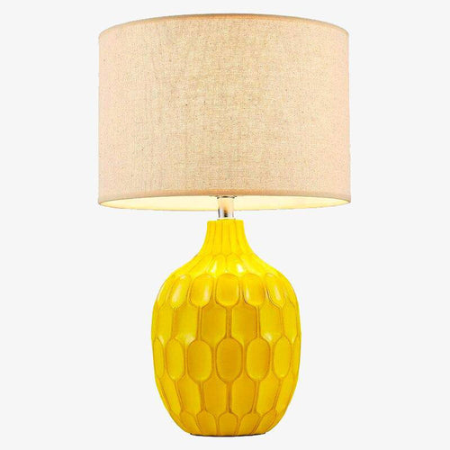 Lampe de chevet jaune avec abat-jour tissu Hotel - vue 2 sur 4