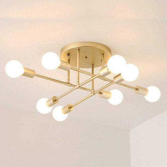 Plafonnier design en métal à plusieurs lampes Rod - vue 10 sur 11