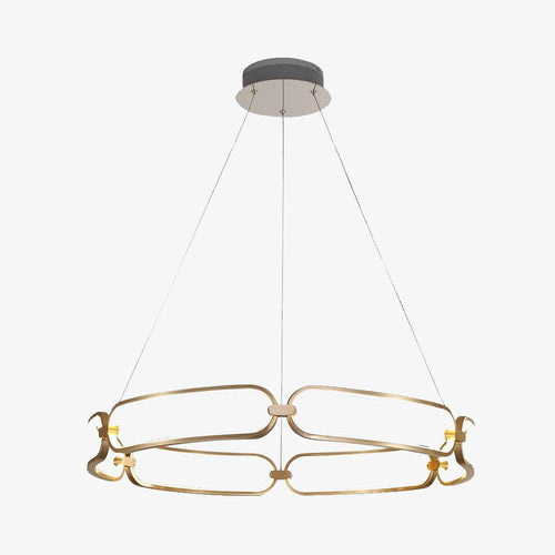 Lustre design à LED doré avec anneaux Pavia - vue 2 sur 10
