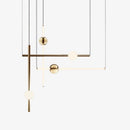 Lustre design en tubes dorés à LED Orion