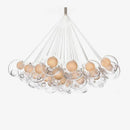 Lustre design LED avec boule en verre déformé style Chandeliers