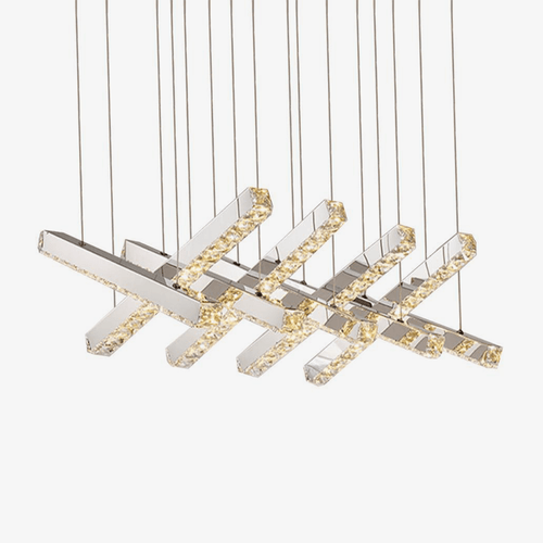 Lustre design LED en verre cristal luxury - vue 2 sur 8