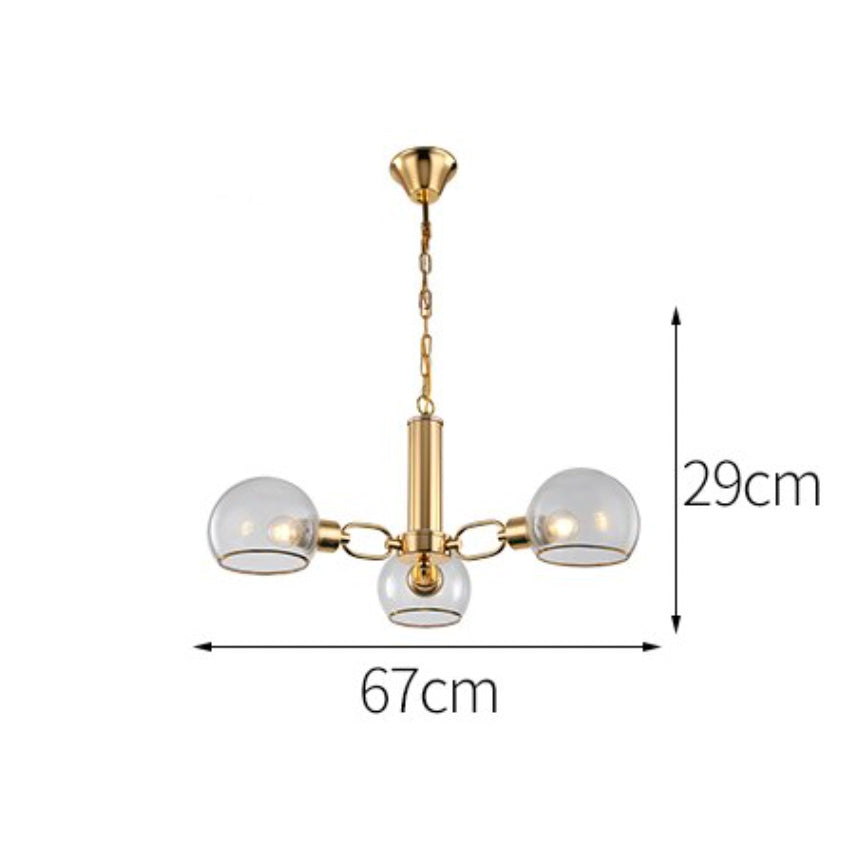 Lustre design moderne doré avec boules de verre Glass - vue 7 sur 7