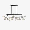 Lustre design moderne LED en bois branches d'arbres (noir ou doré)