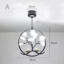 Lustre moderne avec arbre et oiseaux dans anneau Rhym