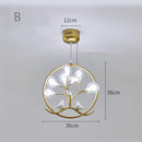 Lustre moderne avec arbre et oiseaux dans anneau Rhym