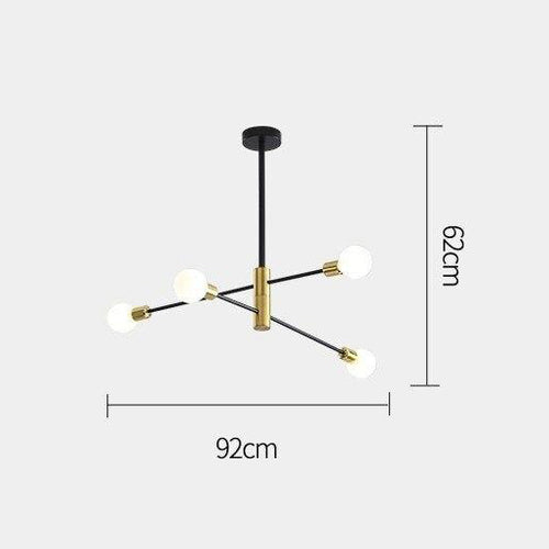 Lustre moderne en métal noir et doré style constellation Aries - vue 7 sur 8