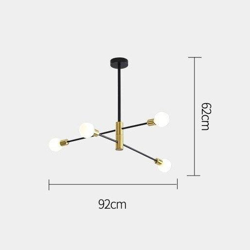 Lustre moderne en métal noir et doré style constellation Aries - vue 6 sur 8